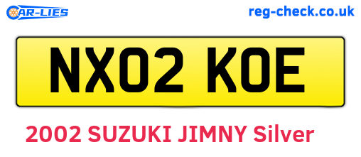 NX02KOE are the vehicle registration plates.