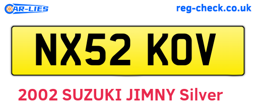 NX52KOV are the vehicle registration plates.