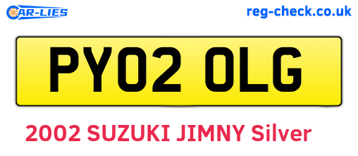 PY02OLG are the vehicle registration plates.