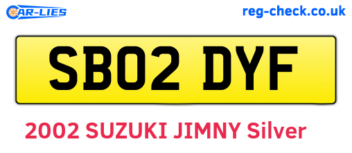 SB02DYF are the vehicle registration plates.