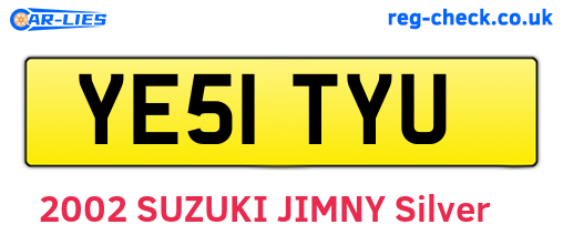 YE51TYU are the vehicle registration plates.