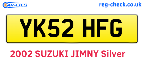 YK52HFG are the vehicle registration plates.