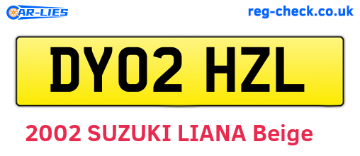 DY02HZL are the vehicle registration plates.