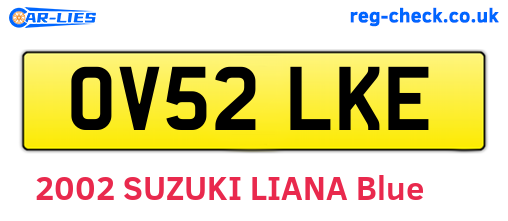 OV52LKE are the vehicle registration plates.