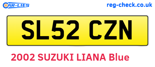 SL52CZN are the vehicle registration plates.