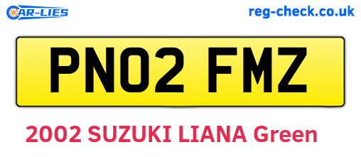 PN02FMZ are the vehicle registration plates.