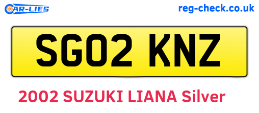 SG02KNZ are the vehicle registration plates.