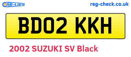 BD02KKH are the vehicle registration plates.