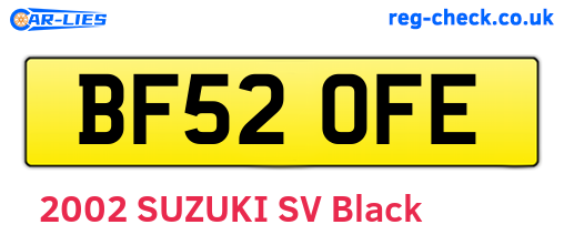 BF52OFE are the vehicle registration plates.