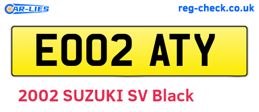EO02ATY are the vehicle registration plates.