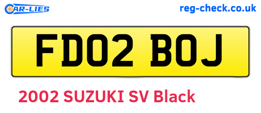 FD02BOJ are the vehicle registration plates.