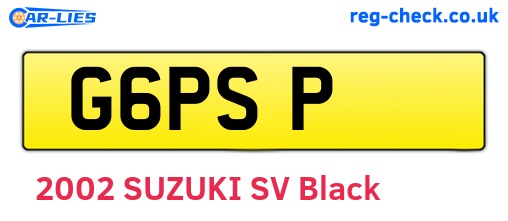 G6PSP are the vehicle registration plates.