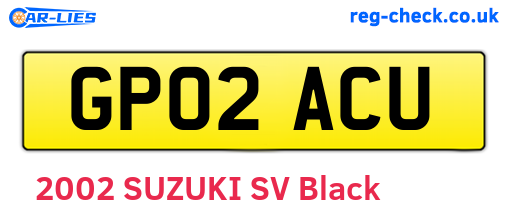 GP02ACU are the vehicle registration plates.