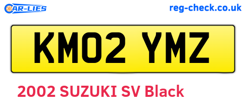 KM02YMZ are the vehicle registration plates.