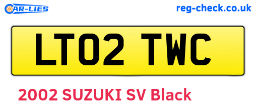 LT02TWC are the vehicle registration plates.