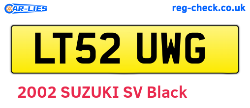 LT52UWG are the vehicle registration plates.