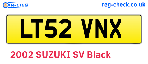 LT52VNX are the vehicle registration plates.