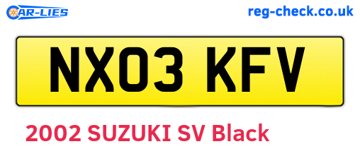 NX03KFV are the vehicle registration plates.