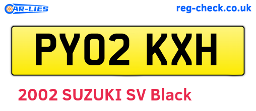 PY02KXH are the vehicle registration plates.