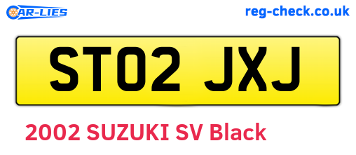 ST02JXJ are the vehicle registration plates.