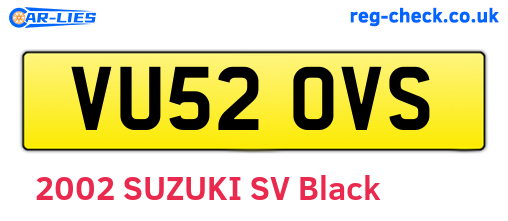 VU52OVS are the vehicle registration plates.