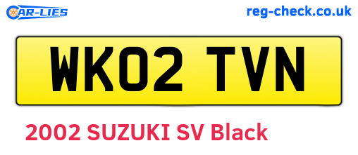 WK02TVN are the vehicle registration plates.