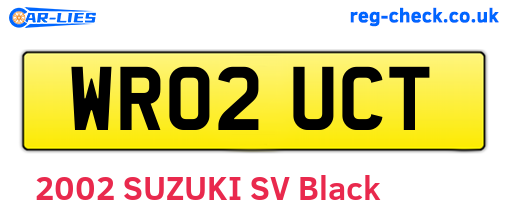 WR02UCT are the vehicle registration plates.