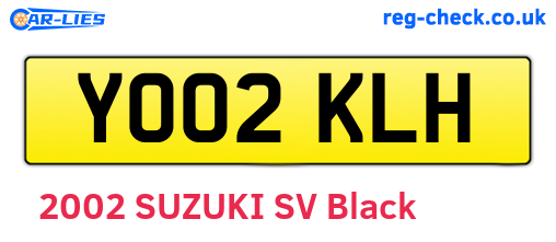 YO02KLH are the vehicle registration plates.