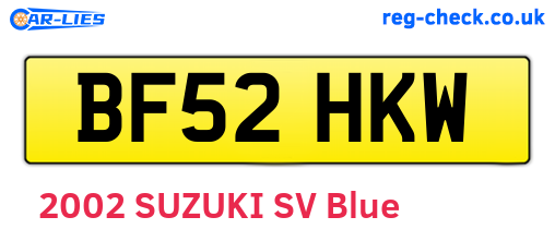 BF52HKW are the vehicle registration plates.