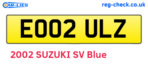 EO02ULZ are the vehicle registration plates.
