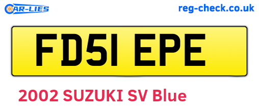 FD51EPE are the vehicle registration plates.