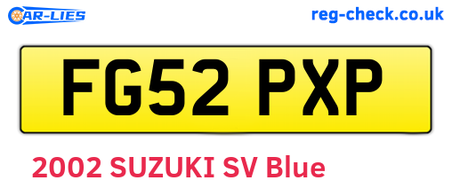 FG52PXP are the vehicle registration plates.