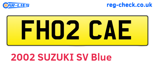 FH02CAE are the vehicle registration plates.
