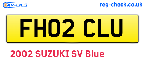 FH02CLU are the vehicle registration plates.