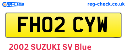 FH02CYW are the vehicle registration plates.