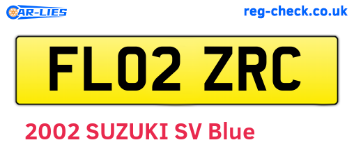 FL02ZRC are the vehicle registration plates.