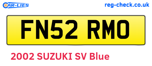 FN52RMO are the vehicle registration plates.