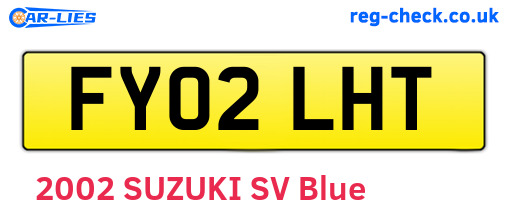 FY02LHT are the vehicle registration plates.