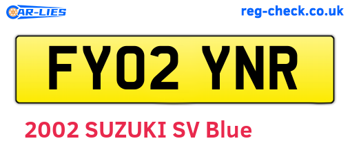 FY02YNR are the vehicle registration plates.