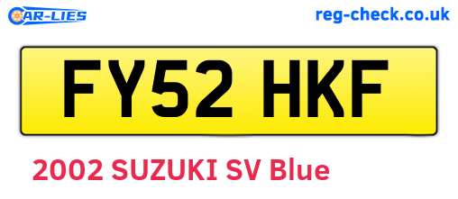 FY52HKF are the vehicle registration plates.