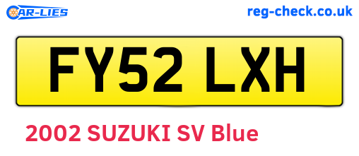 FY52LXH are the vehicle registration plates.