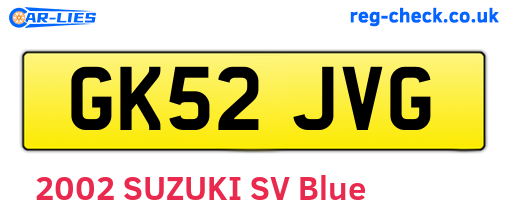 GK52JVG are the vehicle registration plates.