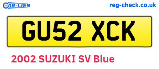 GU52XCK are the vehicle registration plates.
