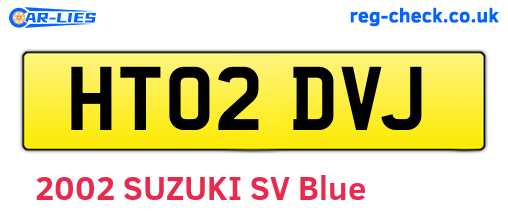 HT02DVJ are the vehicle registration plates.