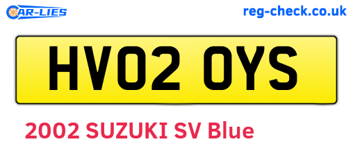 HV02OYS are the vehicle registration plates.
