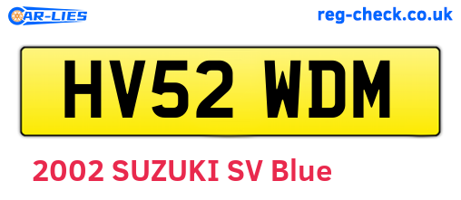 HV52WDM are the vehicle registration plates.