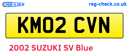 KM02CVN are the vehicle registration plates.