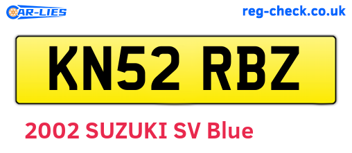 KN52RBZ are the vehicle registration plates.
