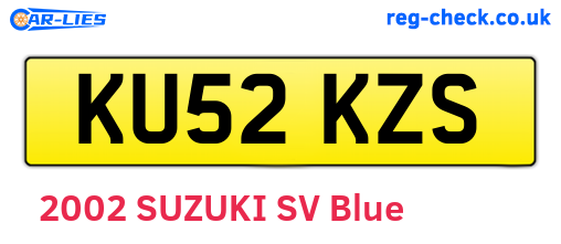 KU52KZS are the vehicle registration plates.
