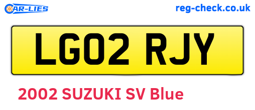 LG02RJY are the vehicle registration plates.